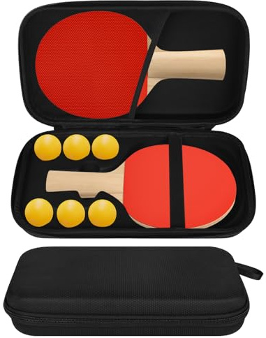 YYTECH Housse Raquette Ping Pong, Pochette Raquette Ping Pong avec Rangement Balles Étui pour Raquette Ping Pong de Tennis de Table Convient pour 1 Pagaies et 6 Balles (Étui Uniquement)