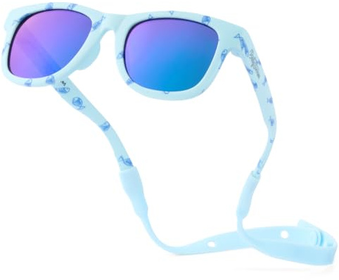 Occhiali da sole polarizzati per bambini, con cinturino, infrangibili, flessibili, per neonati da 0 a 24 mesi, Pesce Blu, Baby
