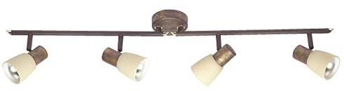 BRILLIANT lampada Luca spot tubo 4flg rame antico/champagne | 4x R50, E14, 40W, adatto per lampade a riflettore (non incluse) | Scala da A ++ a E | Bracci orientabili/teste orientabili