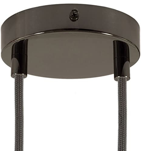 creative cables - Zylindrischer 2-Loch-Lampenbaldachin Kit aus Metall - Zylindrisch, Schwarz Perle