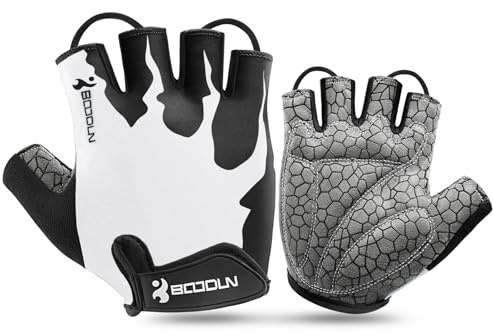 KONVINIT Gants de vélo Demi-Doigts Respirant mitaine vélo rembourrés avec poignée Anti-dérapante Unisexe pour VTT,vélo de Route,Gymnase,Crossfit,haltérophilie
