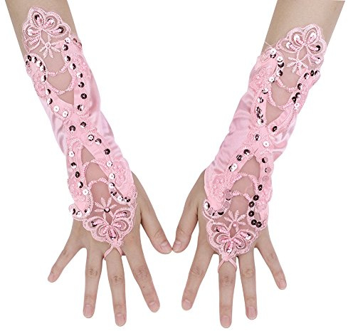 Gant Mariée Dentelle Gants Mariage Femme Long Mitaines Satin Gothique Elégants Gants De Soirée Robe Gloves pour Opéra De Bal Performance Fête Wedding Partie Halloween Photographie