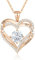 CDE Necklaces for Women Birthstone Pendant, Sterling Silver Love Heart Rose Gold Jewellery Gifts for Mum Her Wife Girlfriend Anniversary Birthday Mothers Day (925 Sterling Silver, Rose Gold-04-Apr)