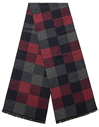 Lindoro Sciarpa in lana merino per uomo, sciarpe lunghe invernali scozzesi calde e leggere scozzesi con confezione regalo, Multicolore A Scacchi