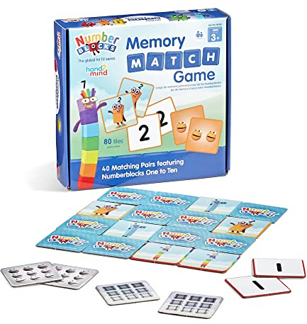 hand2mind Numberblocks Memory Match Game, Matching Card Game, Numbers for Toddlers, Kindergarten Math Toys, Counting Toys, Preschool Learning Activities, Kids Birthday Gift, Easter Basket Stuffers