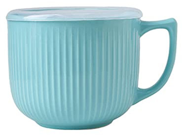 Ciotola for cereali, scodella for zuppa, scodella for il tè, ciotola for noodle istantanei da 32 once con manici, ciotola for zuppa in ceramica con coperchio, ciotola for la colazione in porcellana, c