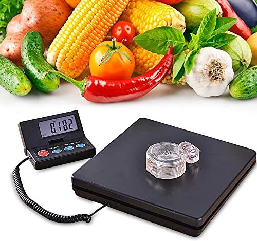 LCD digital paketvåg, 50 kg vägningsplattform, precisionsvåg med avtagbar ljusskärm för frakt paket och brev