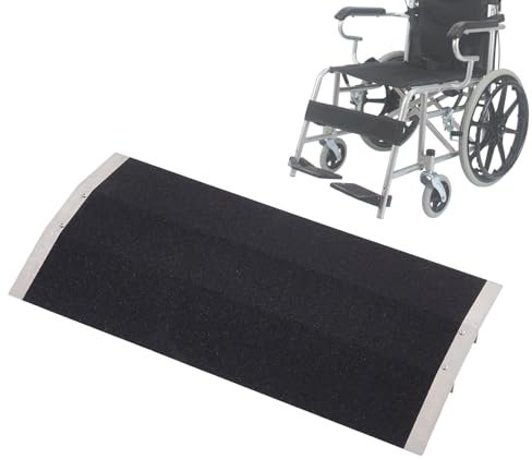 Warmiehomy Wheelchair Ramp 80CM x 40CM x 4.5CM Doorway Threshold Bridge Ramp for Wheelchair Motorbike Bike Stroller, 300KG Loading Capacity, Black