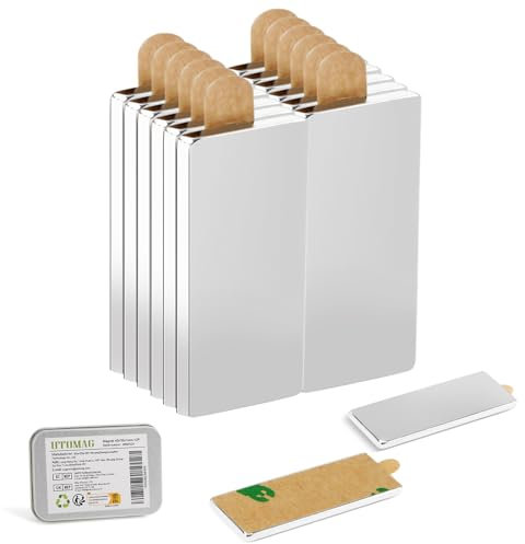 UTOMAG 12 Pezzi Calamite Autoadesivi al Neodimio 40x10x1mm, Magneti Rettangolari Calamite Potenti, Magneti Per La Presentazione, Famiglia, Frigo, Artigianato, Decorazioni