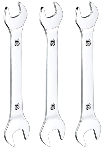 QUARKZMAN 3Pcs Clé à Fourche Double Extrémité Ouverte Clés Fines 12x13mm Métrique Clé Plate Ultra Fine et Petite, Polie Miroir, pour Réparation Automobile et Assemblage de Meubles