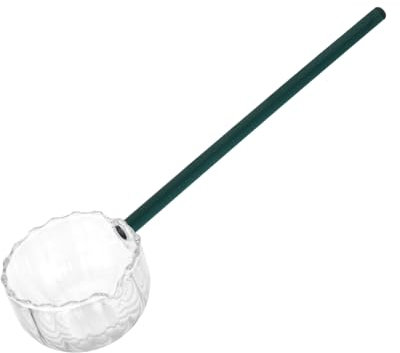 Gatuida Cuchara de Sopa de Vidrio de Mango Largo Cucharas para Helado Cucharillas de Cocina Utensilio Resistente para Yogur y Postres 1 Pc