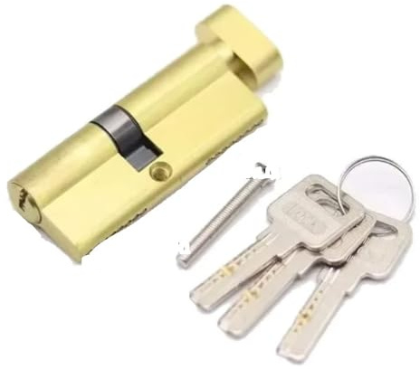 IZHAOGJING Bombin Cerradura Seguridad, Bombin Doble Embrague Cilindro de Cerradura de Puerta antirrobo Cilindro de Cerradura excéntrica con Llave incluida(25x35T)