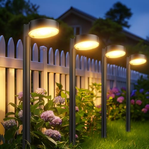BUCASA Solarlampen für Außen Garten, 6 Stück Helle Solarleuchten für Außen mit 3000K Warmweiß LED, IP65 Wasserdicht Solar Gartenleuchten Deko für Rasen Terrasse Hof Balkon Outdoor
