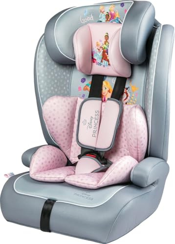 Siège auto Tataway Disney Princesses I-Size R129. Siège de sécurité pour enfant d'une hauteur de 76 à 150 cm. Appui-tête et rembourrage réglables.