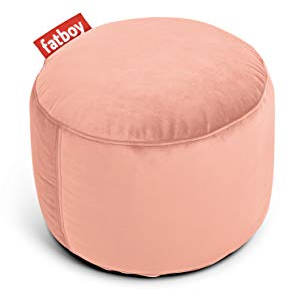 Fatboy Point Velvet Indoor Bean Bag Pouf, Ottoman, and Footstool - Pearl Blush