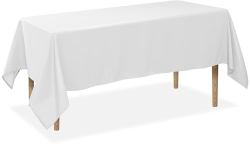 Lann's Linens - 70 x 120 Premium Tablecloth for Wedding/Banquet/Restaurant - Rectangular Polyester Fabric Table Cloth - White