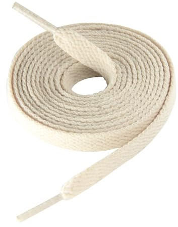 CCSOFTIME Flat Beige Shoe Laces for Trainers Converse Air Force 1,Replacement Sneaker Laces for Sport Shoes,Casual Shoe,Wide 8mm Laces for Men Women Kids Adult,(1Pair-Beige-120cm)