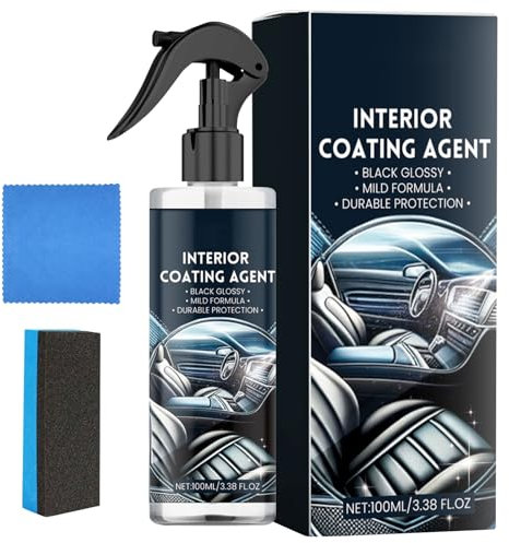 Zkaoai Detergente per interni auto, 100 ml, professionale per interni con spugna, set di pulizia per interni, pulizia auto, pulizia profonda dei pori, per plastica, tappezzeria, pelle, rimuove gli