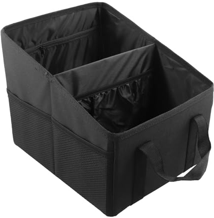 Naseom Organizador de Asiento de Coche, 30L Organizador de Almacenamiento de Coche para Asiento de Pasajero, Plegable Organizador Maletero Coche para Ropa, Juguetes y Suministros de Oficina (Negro)