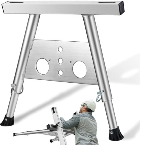 Stabilizzatore per scala da tetto con piedini distanziatori e supporto per grondaia per arrampicata sicura e stabile, distanziatore da parete antiscivolo per scale dritte e pieghevoli