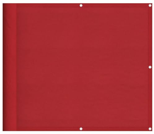 vidaXL Balkon-Sichtschutz Rot 90x1000 cm 100% Polyester-Oxford, Balkonsichtschutz, Balkonbespannung, Balkon Windschutz, Sichtschutz, Balkonverkleidung