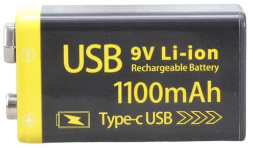 Batterie au lithium rechargeable 6F22 800 mAh/1100 mAh 9 V pour équipement auditif professionnel et électronique quotidienne