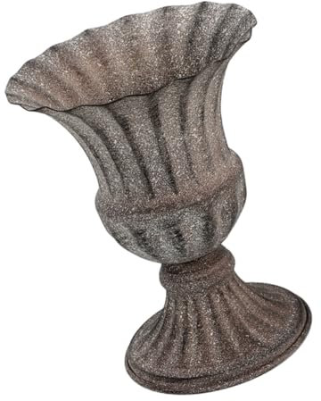 INOOMP Vaso Funerario in Ferro Vintage Grigio Per Fiori, Vaso Da Cimitero Commemorativo Resistente Per Decorazioni Tombali, Adatto a Tombe e Cerimonie Commemorative