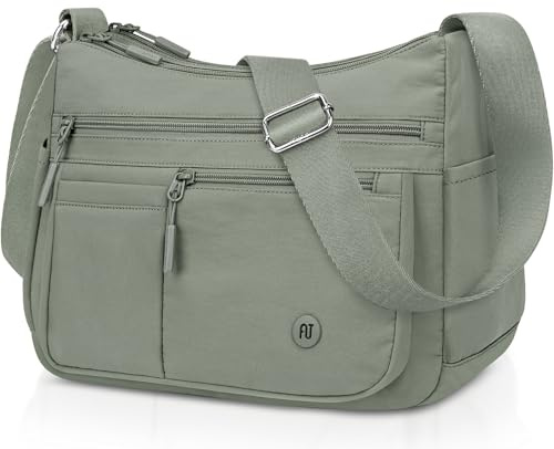 JUYANO Borsa Tracolla Donna Grande Borse da Donna in Tessuto Oxford Impermeabile Borsa a Spalla con Multitasche con Cerniera, Crossbody Bag Media per Uscire Fare Shopping Viaggiare Lavorare