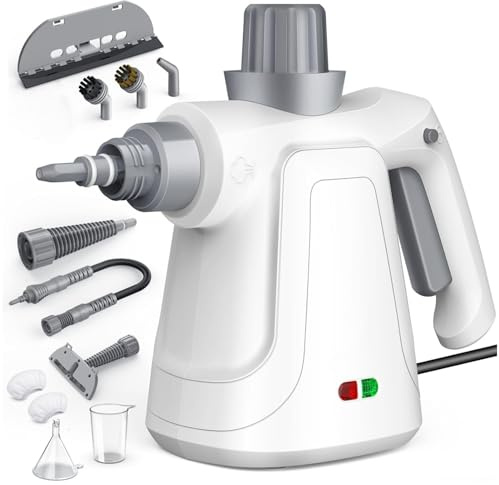 Dampfreiniger Nettoyeurs Vapeur électriques à Main Portable Nettoyeur Vaporisateur Voiture, Cuisine, FenêTres, Canapé, Carrelage 1050w, 3.2bar 400ml Nettoie, DéGraisse & DéSinfecte DéSinfecte