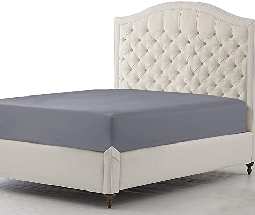 Sapphire collection 300 Thread Count 100% Egyptian Cotton Fitted Sheets (Super King, Grey)