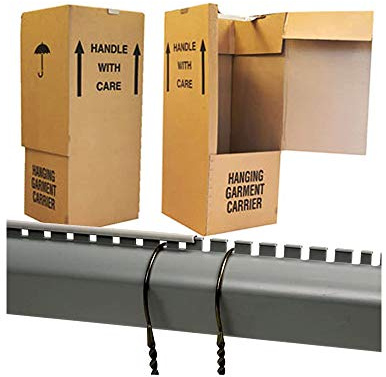 3 x Large Strong Wardrobe Cardboard Boxes With Hanging Rails For Moving