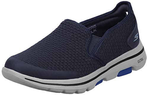 Skechers Gowalk 5-Elastic Stretch Athletic Slip-on Casual Loafer Walking Shoe, Zapatillas Hombre, Navy, 42 EU X-Ancho