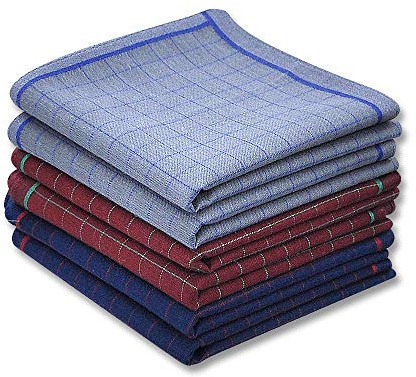 Zenssia Soft Men's Cotton Handkerchiefs with Assorted Color 6 Piece Gift Set