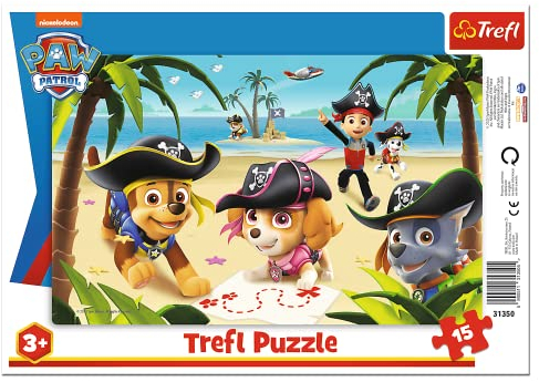 Trefl, Puzzle, Rahmenpuzzle mit Unterlage, 15 Teile, Paw Patrol Freunde, für Kinder ab 3 Jahren