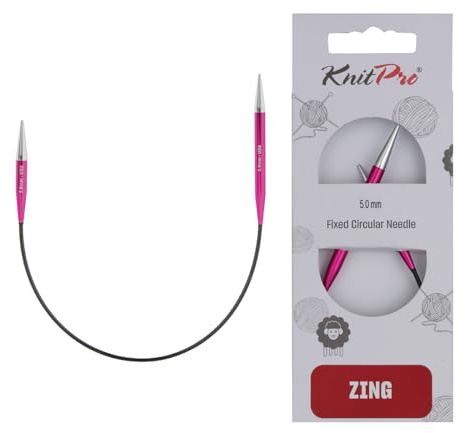 KnitPro K47060 - Aguja circular de metal, color rosa, 25 cm/5 mm