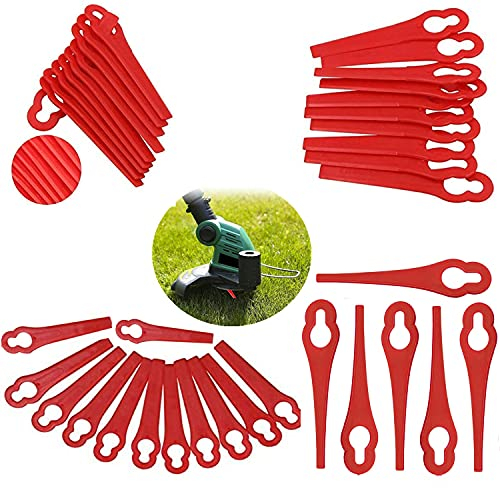 150 Stücke Ersatzmesser Rasentrimmer Rot Rasentrimmer Messer Kunststoff Rasenmäherklinge Kunststoffmesser für Rasentrimmer Florabest FRTA 20 A1 FAT 18B2 FAT 18B3, Kleines Loch 5mm, großes Loch 10mm