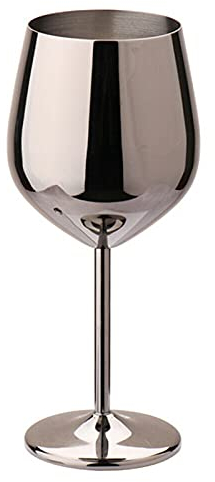 Sektgläser Edelstahl Champagnergläser, 500ml Weingläser mit Stiel aus Edelstahl für Cocktailgläser, Weingläser Rotweingläser Weinkelch Edelstahl Rotweinglas für Partys und Outdoor-Event (Black)