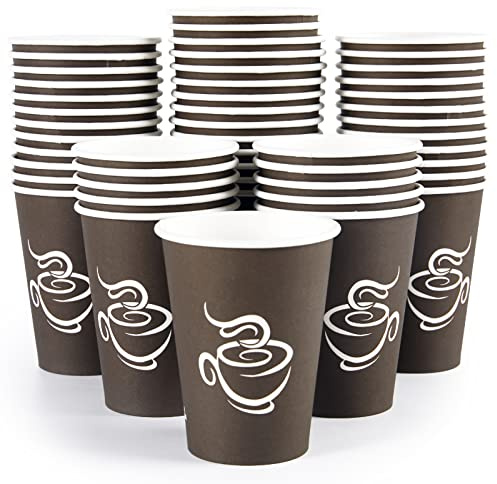 LITOPAK 240 Pack 12 oz Paper Cups, Brown Disposable Hot Coffee Cups for Party, Picnic, Travel, and Events