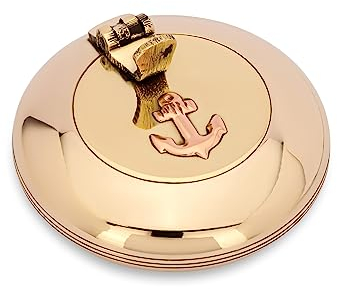NKlaus 6 cm Folding Ash Tray Smooth Brass Pocket Ashtray Travel Ashtray Maritime 14630