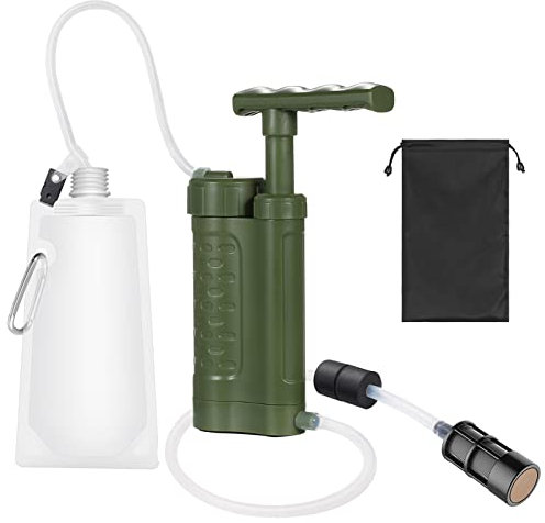Vattenrenare Pump Vattenfiltreringssystem med 0,01 mikron vattenfilter Bärbar utomhusnödöverlevnadsutrustning for familjeberedskap Camping Vandring Nödsituation