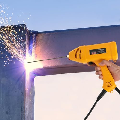 Tragbares Schweißgerät, Digitale Handschweißgerät Schweißpistole 220V/3000W Ultraleichter schweissgerät für Schweißen von rostfreiem Stahl, Aluminium und Roheisen (Orange)