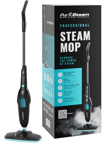 PurSteam Professional Steam Mop | Multi-Surface Floor Cleaner for Hardwood, Tile, Laminate & Carpet | Fast Heating, Lightweight & Chemical-Free Cleaning