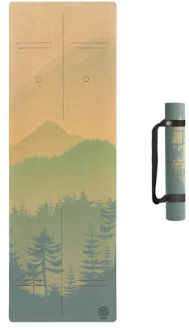 Satori Concept Yogamatte aus Kork mit Unterseite aus Naturkautschuk, extra Größe, Dicke und Unterstützung, hervorragende Polsterung und Griffigkeit, rutschfest, ungiftig, schweißresistent, nachhaltig