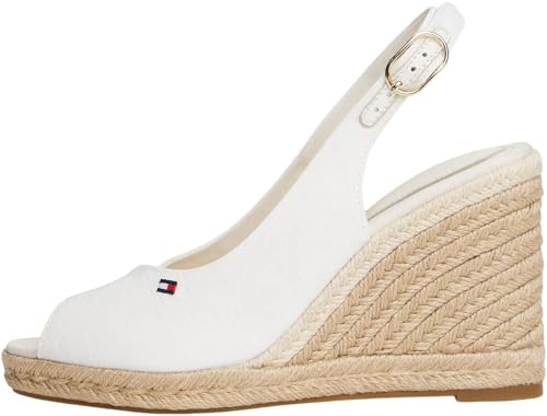 Tommy Hilfiger Women's Flag High Wedge Espad Slingback Fw0fw09343Wedge Espadrilles