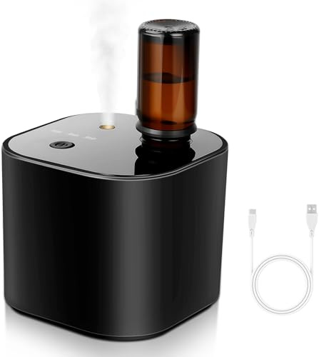 Diffuseur d'huiles essentielles sans fil - Diffuseur d'aromathérapie avec 10 ml d'huile de thé blanc et 3 modes de pulvérisation, air froid ultrasonique silencieux, batterie 2000 mAh et USB-C pour la