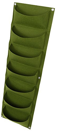 RASTKY Borsa per Coltivazione Verticale Sospesa Durevole per Piante da Fiore Borsa per Piantare a Parete con 18 Tasche per Balcone da Giardino Grigio 99,4 X 19,7 Pollici (Bocca verde 7)