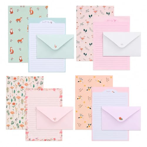 72 Pcs Writing Paper and Envelopes Sets, Writing Set with 4 Styles | Letter Paper and Envelopes Sets for Letter Writing, Personal Notes, Invitations, and Appreciation Letters