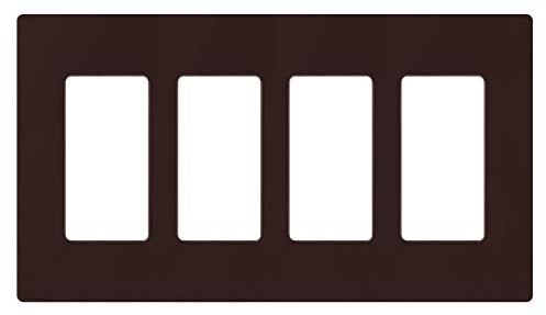 Lutron Claro 4 Gang Decorator/Rocker Wallplate, Gloss, Brown (1-Pack) | CW-4-BR