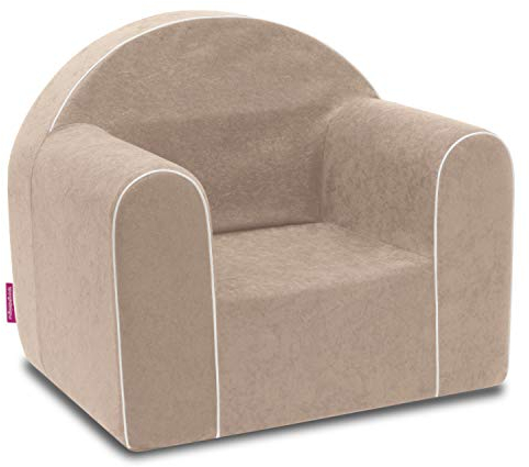Badum - Kindersessel ab 1 Jahr - Kinder Sessel - Stabil, Bequem, aus Schaumstoff - mit Abnehmbarem Bezug, Waschbar - Geschenkidee, Geschenk zum 1 Geburtstag für Mädchen, Junge - Hellbraun
