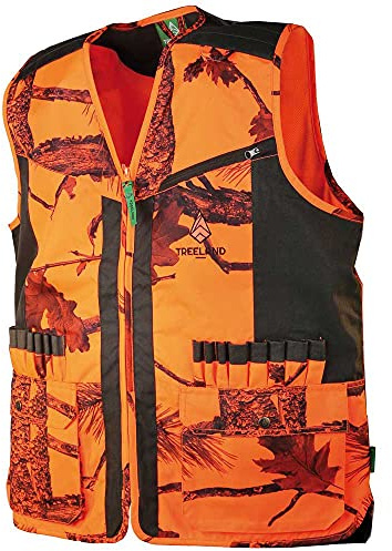 Treeland Chaleco para Caza, Camuflaje, Orange Forest T254, naranja, XXXL